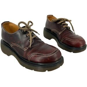 VTG 90s y2k Womens Red Leather 8524 Dr. Martens England Made Chunky Oxfords US 7